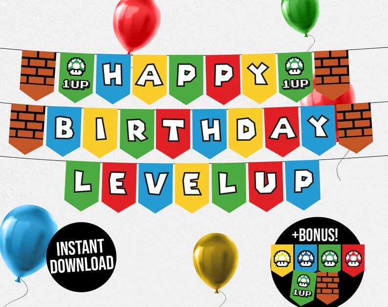 Super Mario Happy Birthday Printable