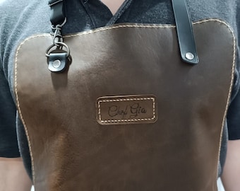 Leather Chef's Apron - adjustable closure - Available for custom order only