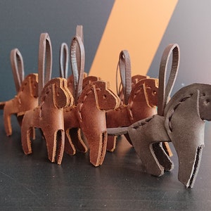 Leather horse keychain, leather keychain, all leather key accessory, leather accessories, animal keychain
