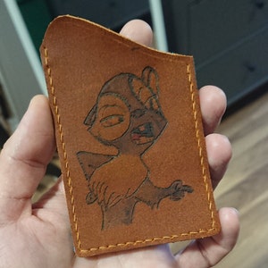 Asymmetrischer Kartenhalter aus Leder, schlankes Kartenetui aus Leder, Kartenetui, Kartenetui aus Leder, Kartenetui aus Leder, Geschenkkartenetui