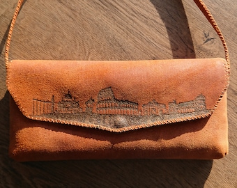 1920's Brown Shark Leather Clutch Bag Tassen & portemonnees Handtassen Clutches & Avondtassen 20's Brown Exotic Skin 