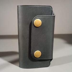 Organizador de llaves de cuero, llavero de cuero, estuche para llaves, billetera para llaves con ganchos, regalo unisex