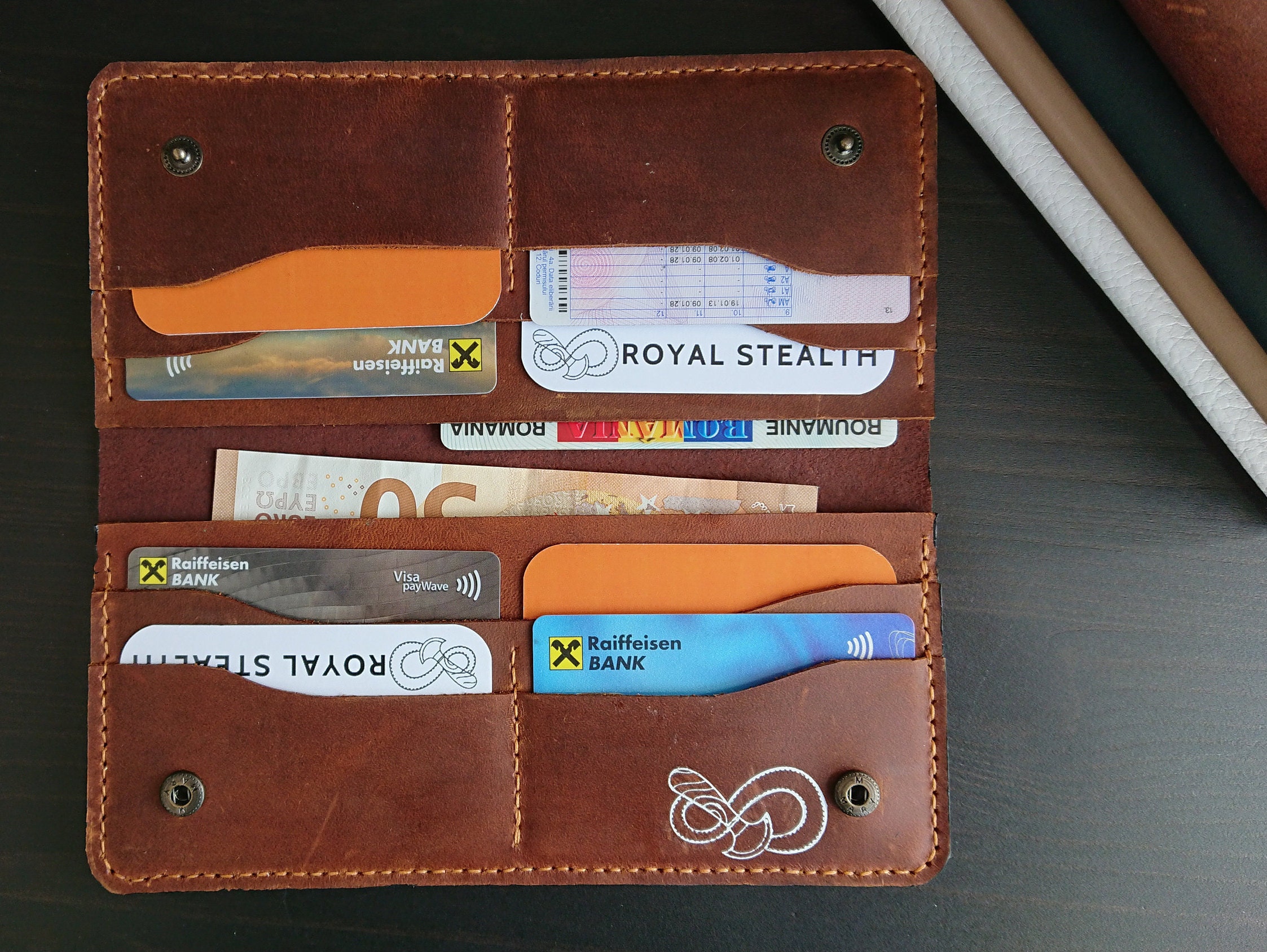 Long wallet, women's leather wallet, trucker wallet, large leather wallet, snap leather wallet, long leather cardholder