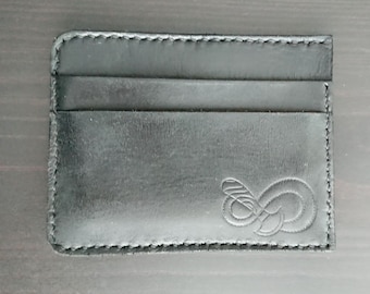 porte-cartes fin en cuir de vachette fait main
