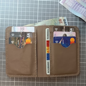 Cartera de cuero hecha a mano, cartera de cuero unisex, cartera de cuero para regalo, cartera de cuero vertical