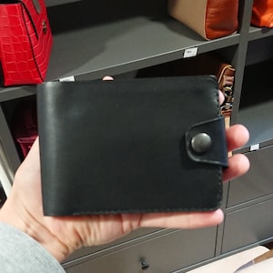 Handmade natural leather wallet, comfortable leather wallet, soft leather wallet, men&#39;s leather wallet, snap leather wallet, gift for men