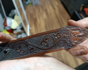 Tooled leather belt  - Available for custom order only