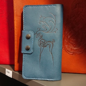 Cartera de cuero plegable alargada, cartera de cuero para mujer, cartera de cuero para camionero, cartera de cuero para taxi, cartera plegable de cuero, regalo de cuero