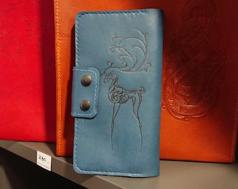 Long leather bifold wallet, women&#39;s leather wallet, leather trucker wallet, leather taxi wallet, leather bifold, leather gift