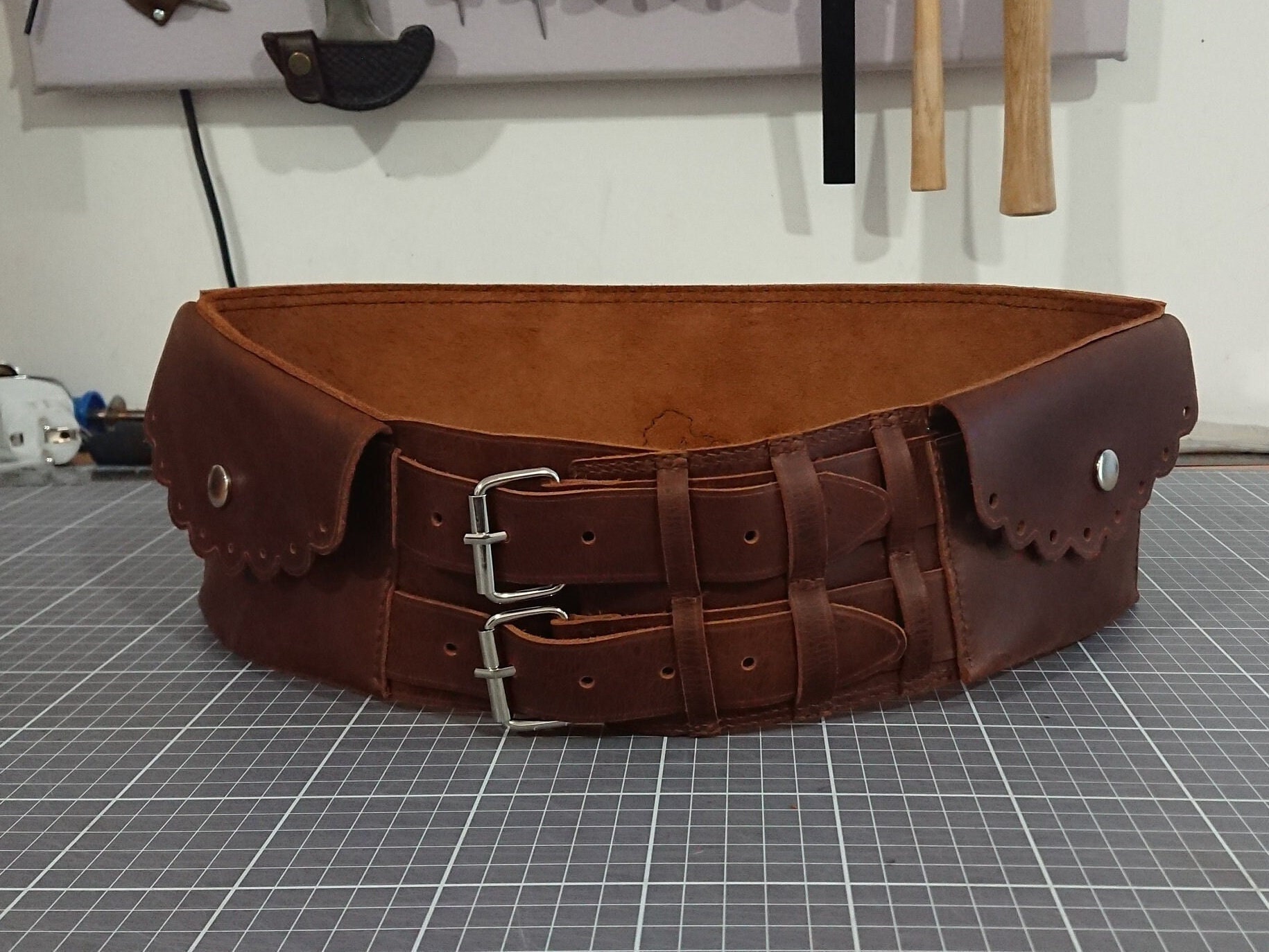 Leather Girdle, Wide Leather Belt, Leather Girdle, Traditional
