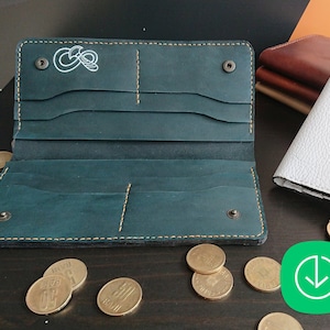 Patrón Cartera Larga - Patrón Cartera - Patrón Cuero - Plantilla Pdf Cuero - Patrón Pdf