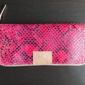 Cartera de piel natural para mujer, cartera de piel con cremallera, cartera de piel personalizada, cartera grande de piel para mujer