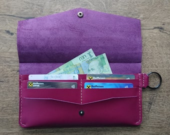 Leather envelope wallet, Card envelope, Leather wallet, Leather clutch wallet, Envelope clutch