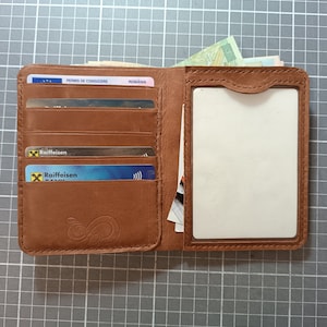 Cartera de cuero hecha a mano, cartera de cuero unisex, cartera de cuero para regalo, cartera de cuero vertical