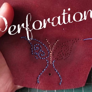 Decorative Perforation: add Personalization .  Service available with physical leather items only *NOT A STANDALONE PRODUCT*