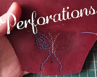 Decorative Perforation: add Personalization .  Service available with physical leather items only *NOT A STANDALONE PRODUCT*
