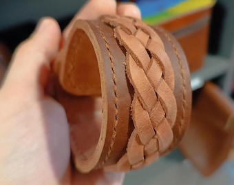 Wide leather bracelet, leather bracer, snap closure bracelet, gift bracelet, cosplay bracelet