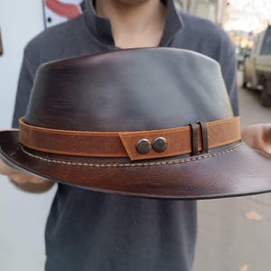 Leather Fedora hat - Available for custom order only