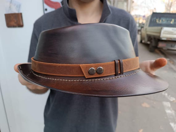 Leather Fedora hat - Available for custom order only