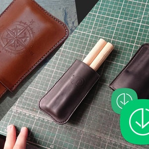 2in1 Cigar Case template - Different Sizes - Leather Pattern - Leather Pdf Template - Pattern Pdf