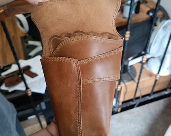 Hairdresser&#39;s satchel, barber&#39;s sheath, hairstylist holster, leather belt attachment for artists, leather belt pouch, leather waist pouch,