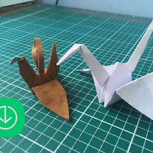 Suede leather keychain Pattern - origami charm Pattern - Leather origami Pdf Template - Pattern Pdf