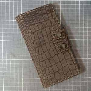 Cartera de cuero plegable alargada, cartera de cuero para mujer, cartera de cuero para camionero, cartera de cuero para taxi, cartera de cuero plegable, regalo de cuero, cartera con broche