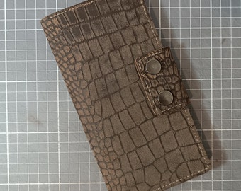 Long leather bifold wallet, women&#39;s leather wallet, leather trucker wallet, leather taxi wallet, leather bifold, leather gift, snap wallet