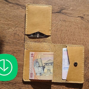 Trifold Leder Brieftasche Muster, Single Snap Leder Brieftasche Muster, Herren Brieftasche Muster, handgemachte Brieftasche unisex Muster