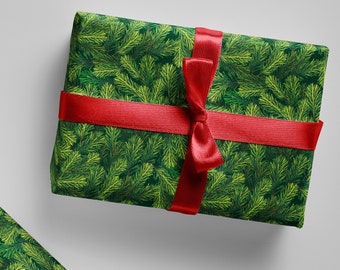 Christmas Tree Pattern Texture Wrapping Paper | Holiday Gifts