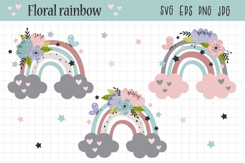 Download Rainbow svg Rainbow clipart Nursery clip art Boho rainbow ...