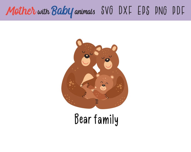 Mothers day svg Mother and baby clipart Baby animal svg ...