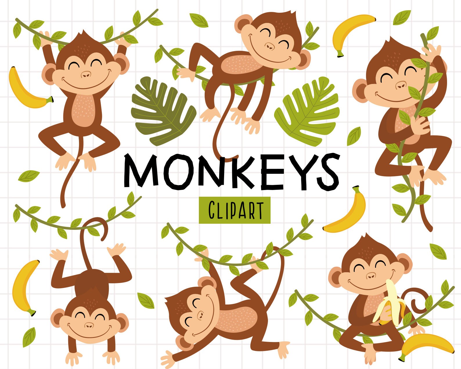 Funny Monkey Svg File Monkey Clipart Monkey Png Baby Monkey Etsy Denmark