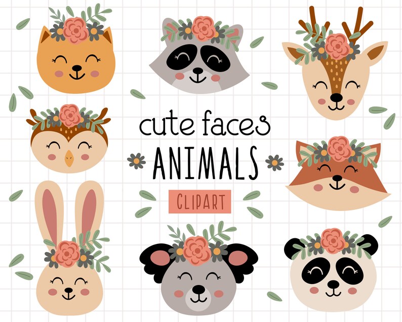Download Clip Art Panda Boho Animal Face Clipart Commercial Use Bohemian Animals Svg Animal Faces Svg Boho Clipart Svg Koala Bunny Bear Racoon Fox Art Collectibles