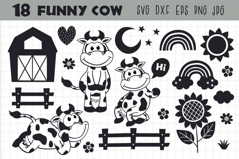 Download Baby cow svg Cow clipart Farm svg Cow print Farm animals svg | Etsy