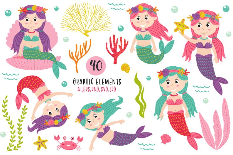 Download Mermaid svg Mermaid clipart Birthday Girl SVG Mermaid ...