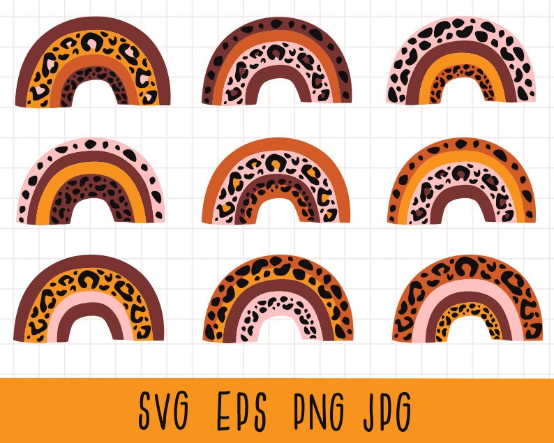 Download Rainbow svg Rainbow clipart Leopard print svg Girl svg | Etsy