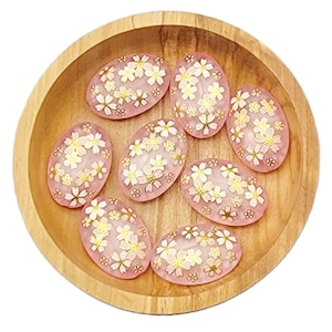 Large puffy Flat oval shaped top quality resin beads for jewelry making