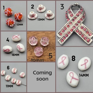 Choice of Breast Cancer Awareness Top quality handmade lampwork beads for jewelry making