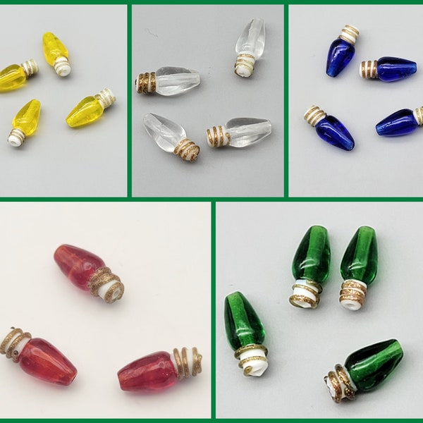 Choice of Handmade top quality Christmas Lampwork beads. Lampwork presents. Lampwork beads. Christmas lampwork.