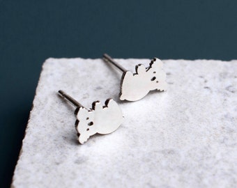 Pendientes de koala de plata hechos a mano, pendientes de koala, pendientes de animales lindos, pendientes de koala de plata, joyería de animales, regalo para ella