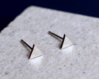 Handmade Silver Triangle Stud Earrings, Geometric Earrings, Minimalist Triangle Studs, Sterling Silver Triangle Earrings, Gift for Her