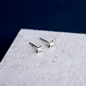 Handmade Silver Star Stud Earrings, Starburst Earrings, Dainty Star Jewellery, Minimal Cute Star Studs, Silver Star Earrings, Gift for Her image 5