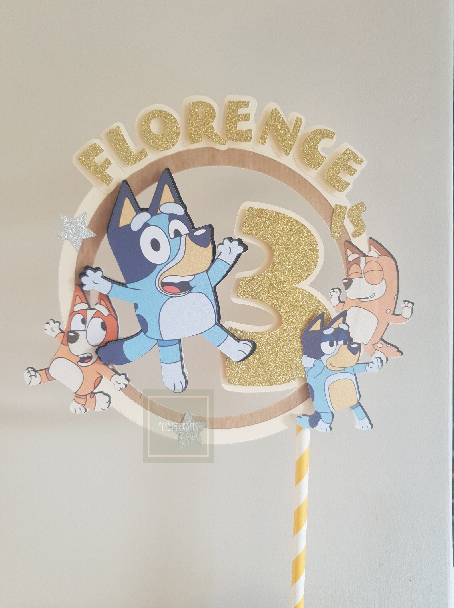 Bluey personalised birthday cake topper Etsy