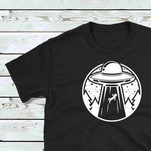 Alien Abduction T-shirt from Vast Space Art - UFO Glow-in-the-Dark, Goth T-shirts, Outer Space, Flying Saucer