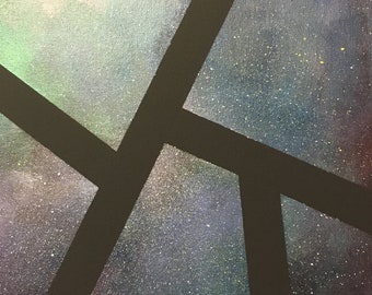 Space cathedral 16x20 original space painting art nebula galaxy