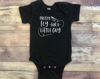 Pretty Fly for A Little Guy - Goth Emo Baby Gift - Infant Bodysuit - Rabbit Skins - NB, 6M, 12M, 18M, 24M - Baby Boy, Newborn Baby Gift