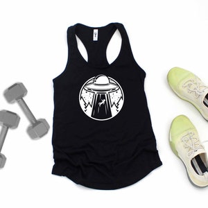 Alien Abduction - UFO - Flying Saucer - Racer Back Tank - Ladies Tank Top - Workout Gear by Vast Space Art - Women&#39;s Tank Top, Print Tank