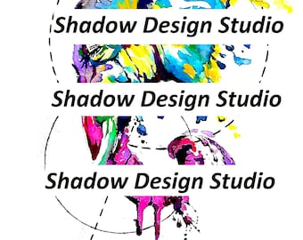 Watercolor Elephant Multi Color Animal Inspiration Tattoo Design and Stencil/Template - Instant Digital Download