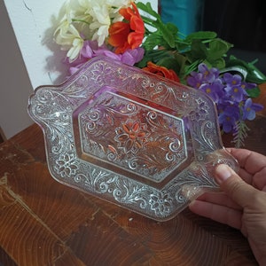 Tray, Indiana Glass “Sandwich Clear”, Tiara, Vintage USA
